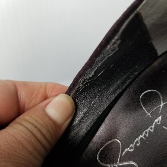 Jessica Simpson Woman's Violet Suede with Wooden and Black Heel Size 6 - Picture 4 of 6